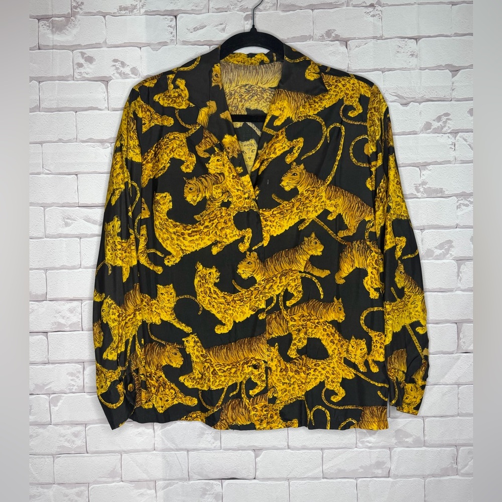 Vintage Sidney Heller Tiger Print Blouse